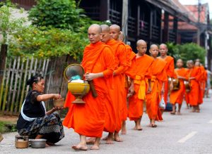 Early Morning Alms Giving to the Monks in Luang Prabang-9