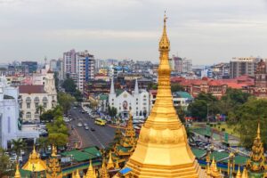 Sule pagoda in Yangon, Myanmar